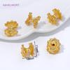 1/3/5Pcs 18K Gold Plated Spacer Beads For Jewelry,Brass Decorative Beads,Separators For Beads,DIY Jewelry Making Accessories