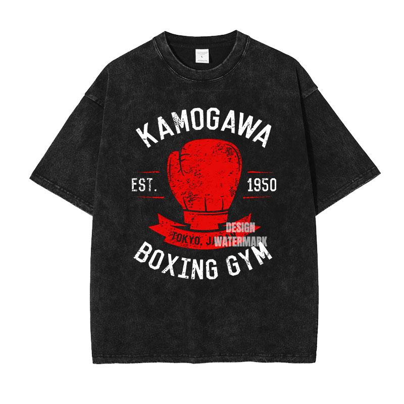 Anime MMakunouchi IIppo Tshirts Oversized Vintage Washed HHajime No Ippo T Shirt Manga The FFighting T Shirt for Man Cotton