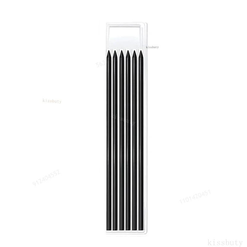 1-6Pcs Metal Solid Carpenter Mechanical Pencil Set with Sharpener Lead Core Deep Hole Construction Marking Scriber Tool Supply