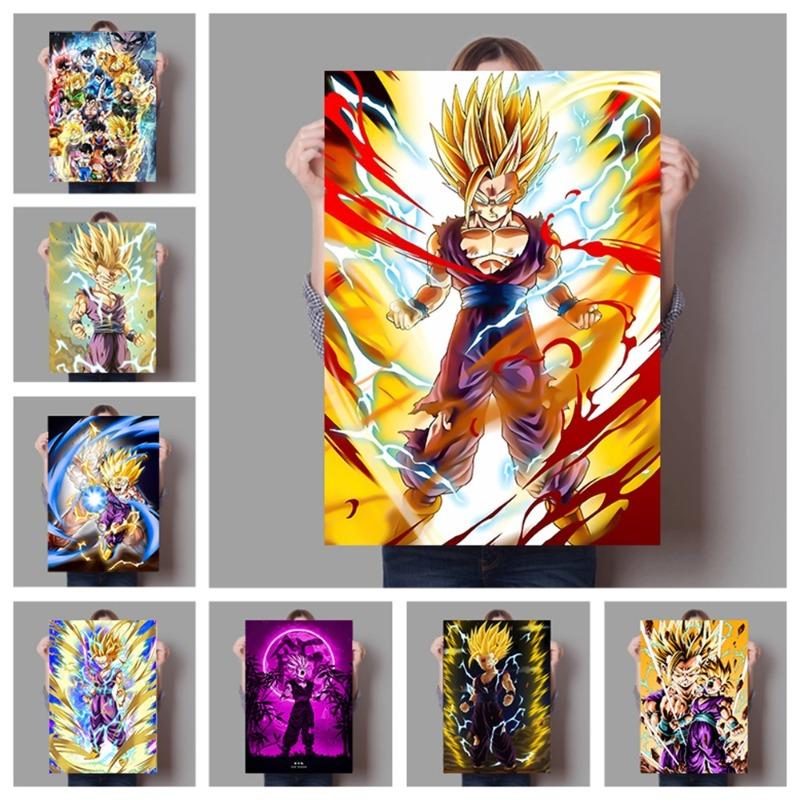 Japanese Modern Anime Retro Dragon Ball Poster Goku Gohan Vegeta Piccolo Friza Canvas Painting Print Wall Art Children Gift