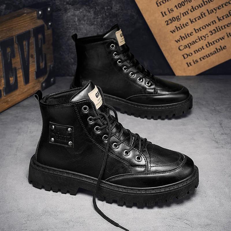 Gothic Men's Boots for Winter Mens Shoes On Offer With Free Shipping Shose Man Safety Boots Military Tactical Working Sneakers