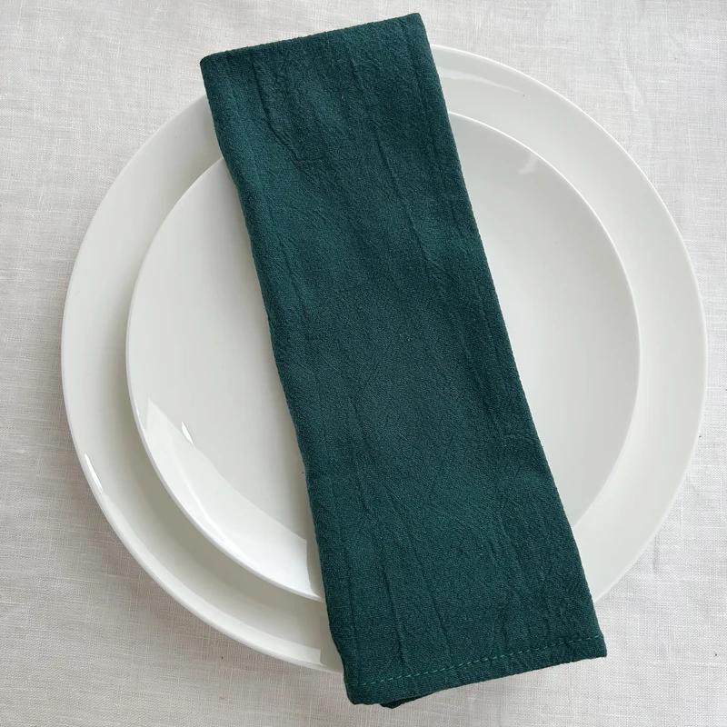 

20 шт. Рождественские зеленые красные хлопковые салфетки 30X45 см для ужина, моющиеся салфетки с подшитыми краями для ресторана, свадьбы и отеля