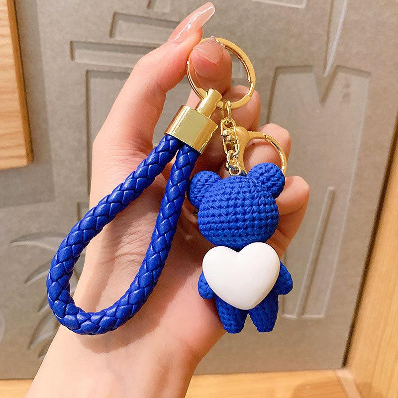 Lovely Bear Keychain Cute Bear Fashion Keychain Couple Gift Women Bag Phone Doll Pendant Car Keyring Figure DIY Jewelry Trinket