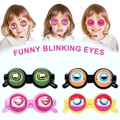 Lustige blinkende kontrollierte lustige Partybrille, verstellbare Seilaugen, Erwachsene und Kinder, Streichbrille, Brillen, Foto-Requisite, Party