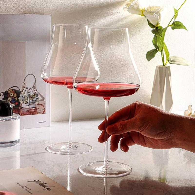 Large Capacity Ultra-thin Handmade Pot-bellied Burgundy Red Wine Glass High-end Home High-value Wine Light luxury Crystal Goblet