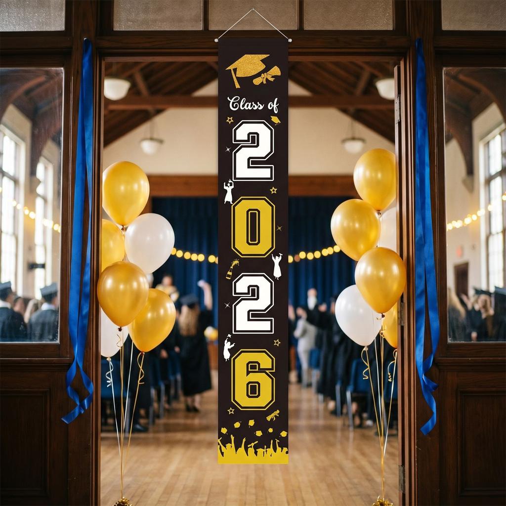Graduation Class Decoration Door Flag Hanging Flag Graduation Party Decoration Supplies