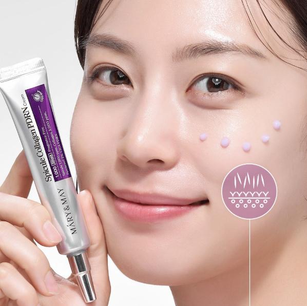 Mary&May Crema Collagene PDRN con Spicule 15g Crema Rassodante & Illuminante