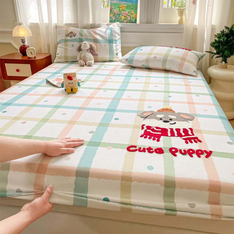 2026 Cotton-Like Embroidered Coarse Cloth Towel Bed Sheet