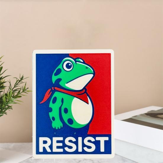 1/2Pcs Resist Frog Wall Decoration 3D Printed Vintage Attitude Frog Wall Art Sculpture Hilarious Home Office Living Room Wall Hanging Ornament