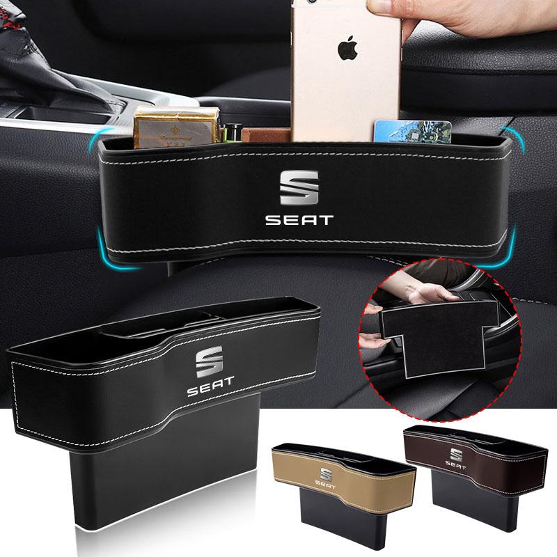 2Pcs Car Seat Organizer Seat Crevice Storage Box Multifunction Goods For SEAT Arona Leon MK1 MK2 MK3 Leon Ibiza 6l 6j Altea Alhambra