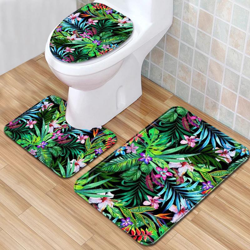 Textured Toilet Three-Piece Floor Mat Bathroom Three-Piece Carpet Doormat