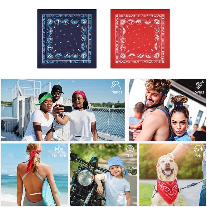 Contemporary Cotton Bandana Scarf Smooth Surfaces Friendly Multipurpose Accessory For Outdoor Occasions