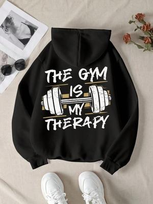 The Gym Is My Healing Printed Premium Hoodies Men Autumn Winter Long Sleeve Sweatshirts Casual Clothing