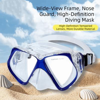 Tempered Glass Snorkel Mask Adjustable Strap Underwater Mask Summer Diving Glasses  For Adult