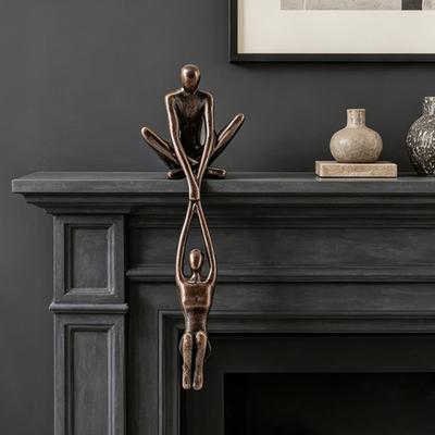 Lover Sculpture Resin Abstract Art Statue Man Lifting Women Dancing Figurine for Anniversary Wedding Home Shelf Decor