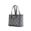 Tory Burch T Monogram Logo Print Matte Texture Woven Jacquard Leather Bucket Shoulder Bag Small Women Handbags Navy-Blue 81803-405