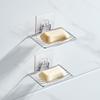 4/1pc Stainless Steel Soap Rack Punch-free Nail-free Bathroom Single Layer Drain Wall Hanging Sucker Soap Box Light Luxury Shelf