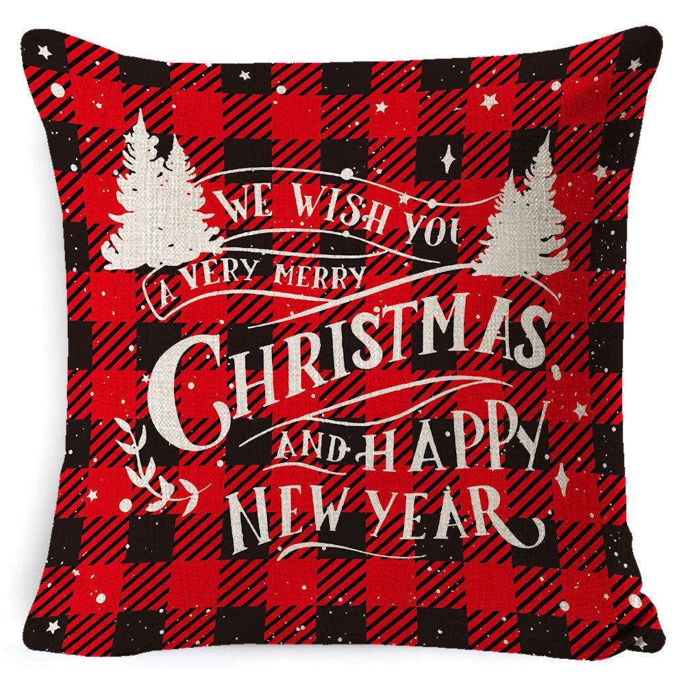 Home Furnishings Christmas Pillow Cover Nordic Plaid Linen Cushion Cover Sofa Cushion Cover