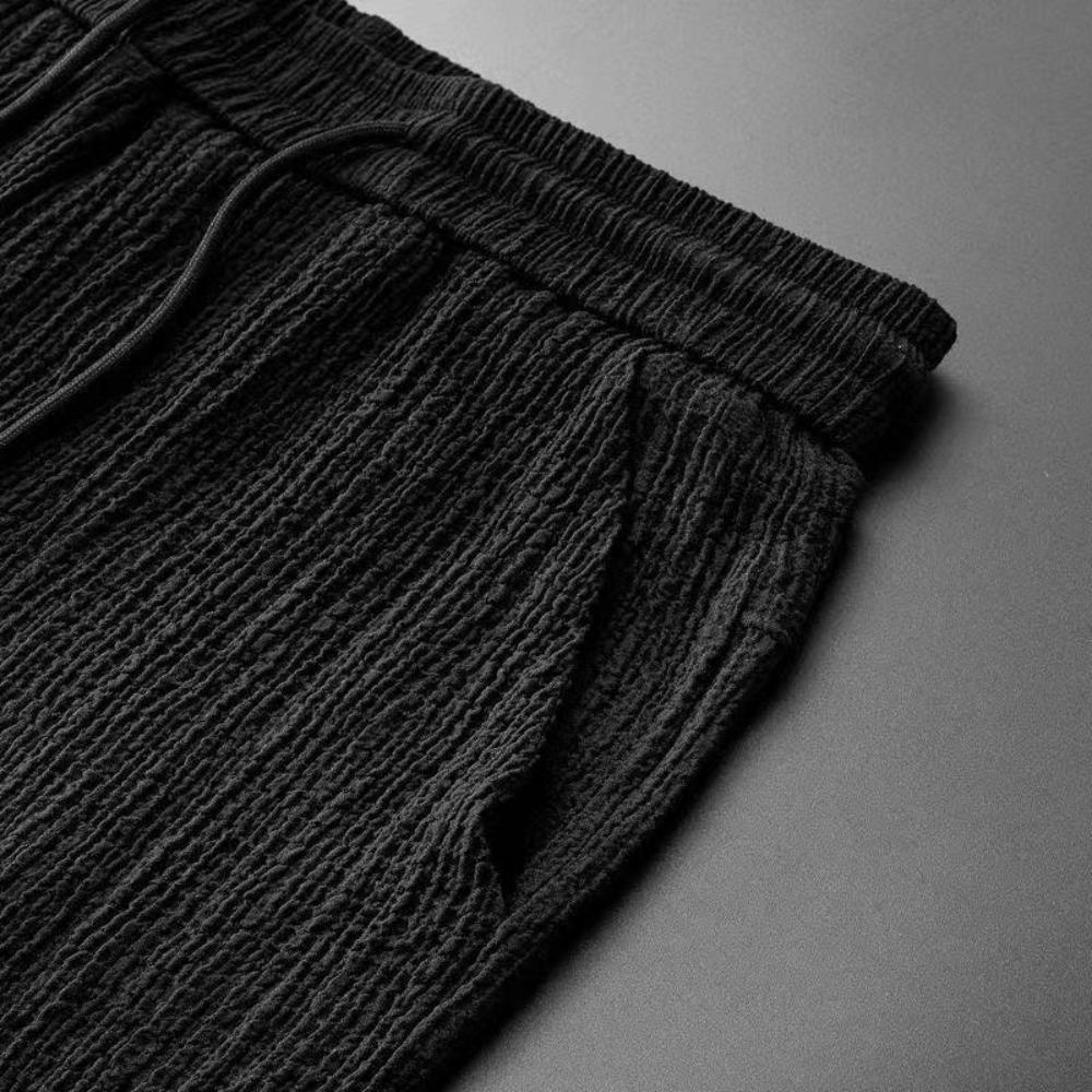 Tuta Estiva Sottile Casual da Uomo, Moda Manica Corta e Pantaloni Lunghi Lusso Set 2 Pezzi