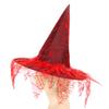 New! Halloween Costume Witch Hats Steeple Top Spider Web Pattern Mesh Wizard Makeup Props Cosplay Prom