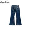 RogueWave American Retro Y2K Harajuku Hip Hop Gothic Jeans Low Waist Flared Pants Women Casual Trousers