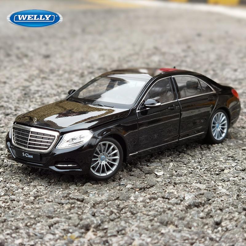 Welly 1/24 Mercedes Benz S-Class S500 Alloy Car Model Diecast Metal Toy Vehicles Car Model High Simulation Collection Kids Gifts