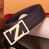 Men's Z Letter Business Casual Buffalo Leather Belt with Stainless Steel Buckle
