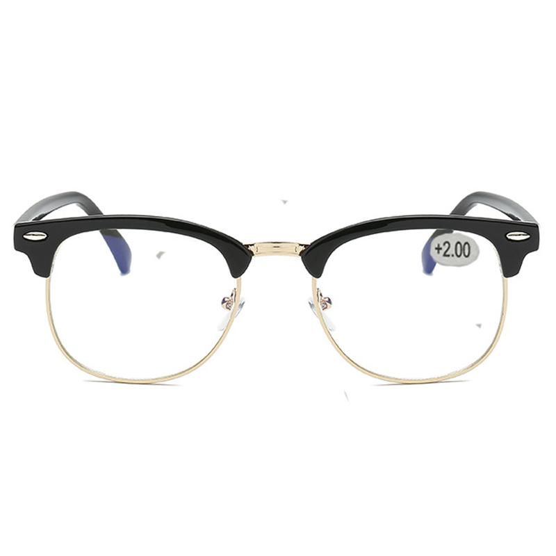 Metal Half Frame Reading Glasses Presbyopic Male Female Far Sight Glasses With Strength +0.5 +0.75 +1.0 +1.25 To +4.0