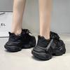 Fashion Chunky Sneakers Women's Thick Bottom Casual Shoes Lace Up Height Increase Ladies Platform Shoes Mesh Breathable Sneakers Fashion