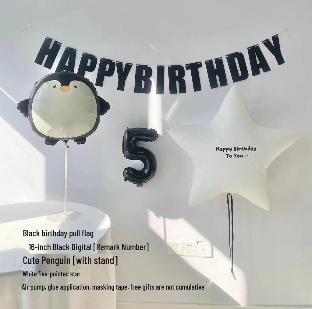 Extra-Large Five-Point Star Balloon Foil Decoration for Children's Birthday Backdrop