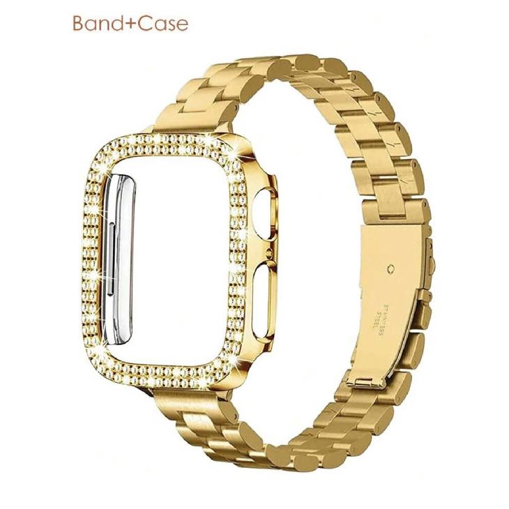 

Bling 2 in1 Band protective shell case For Apple Watch cover strap Series 10/9/8/7 38mm 40mm 41mm 42mm 44mm 45mm 46mm 38mm