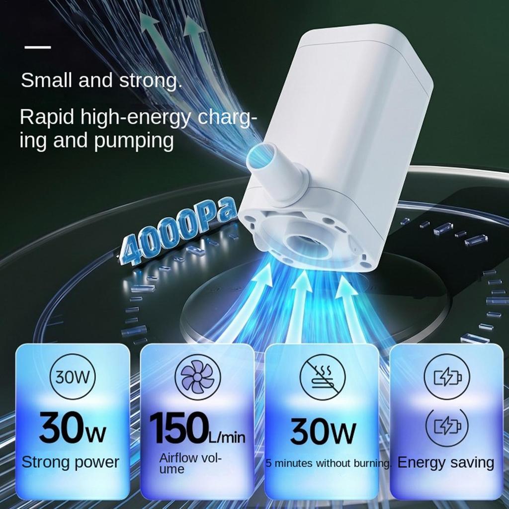 Rechargeable Portable Air Pump 3 Nozzle Inflator Small Air Pump For Pool Camping Travel Beach Outdoor Garden Patio Backyard