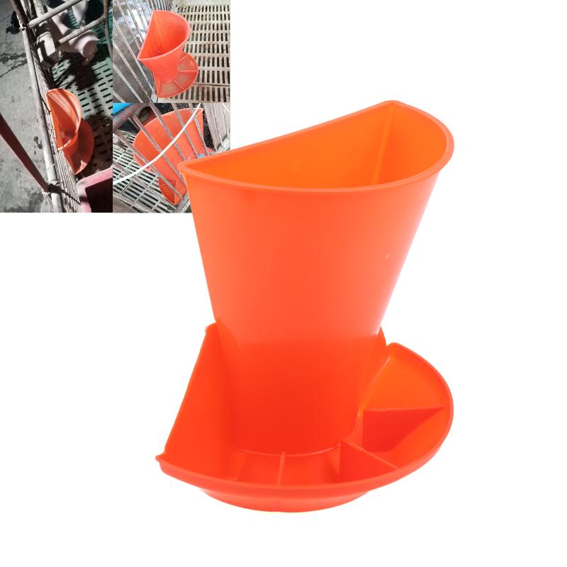 Piglet Feeder Bowl Red Wall Mounted Plastic Pig Feed Trough Non Toxic Material for Farm Piglets and Hog Barns