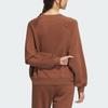 Adidas Solid Color Fleece Sports Casual Crew Neck Long Sleeve Sweatshirt Women Sweatshirt Brown IX6792