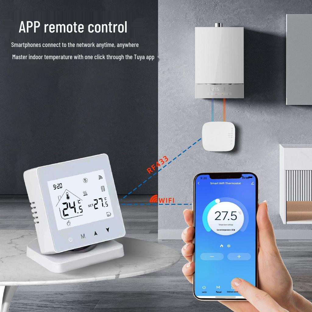 Graffiti Smart WiFi Wandmontierter Kessel & Hydronischer Heizungsthermostat mit App- & Sprachsteuerung