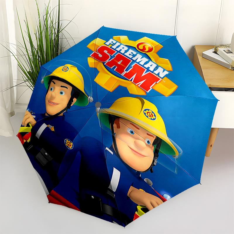 

Fireman Fire trucks Themed Travel Umbrella-8 Ribs Automatic Opening and Closing, Portable Folding Design, Compact and Stylish Umbrella Suita