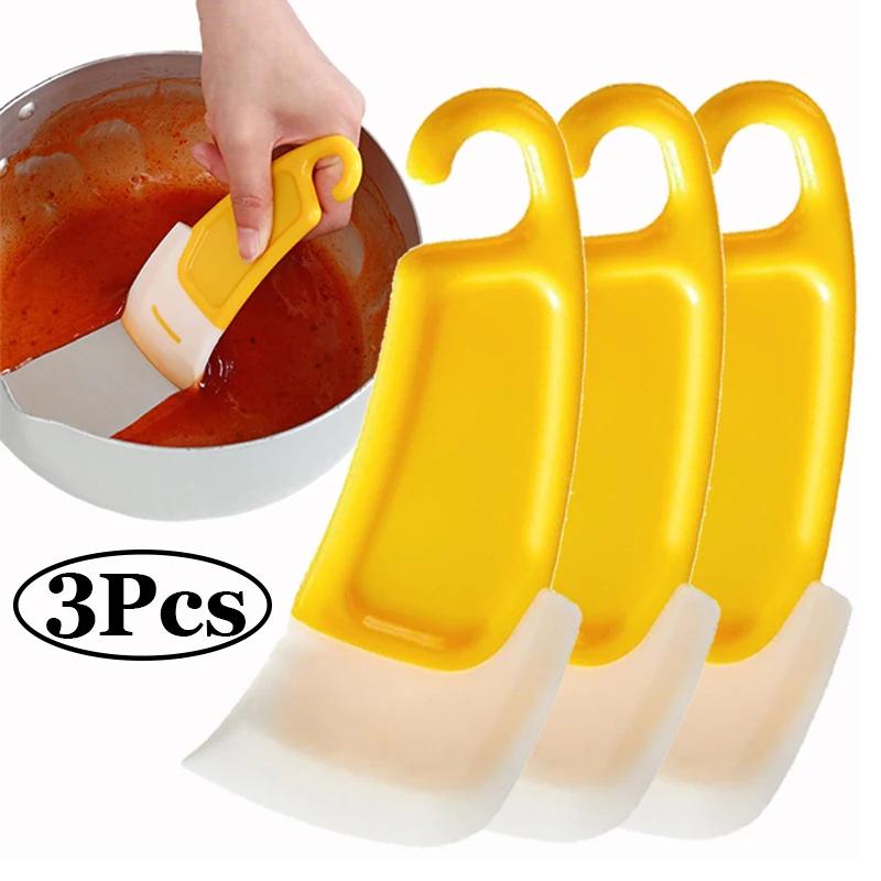 1/3 Silicone Tableware Cleaning Scraper Cleaning Spatula Cake Baking Scraper Pastry Small Tool Kitchen Cleaning Scraper