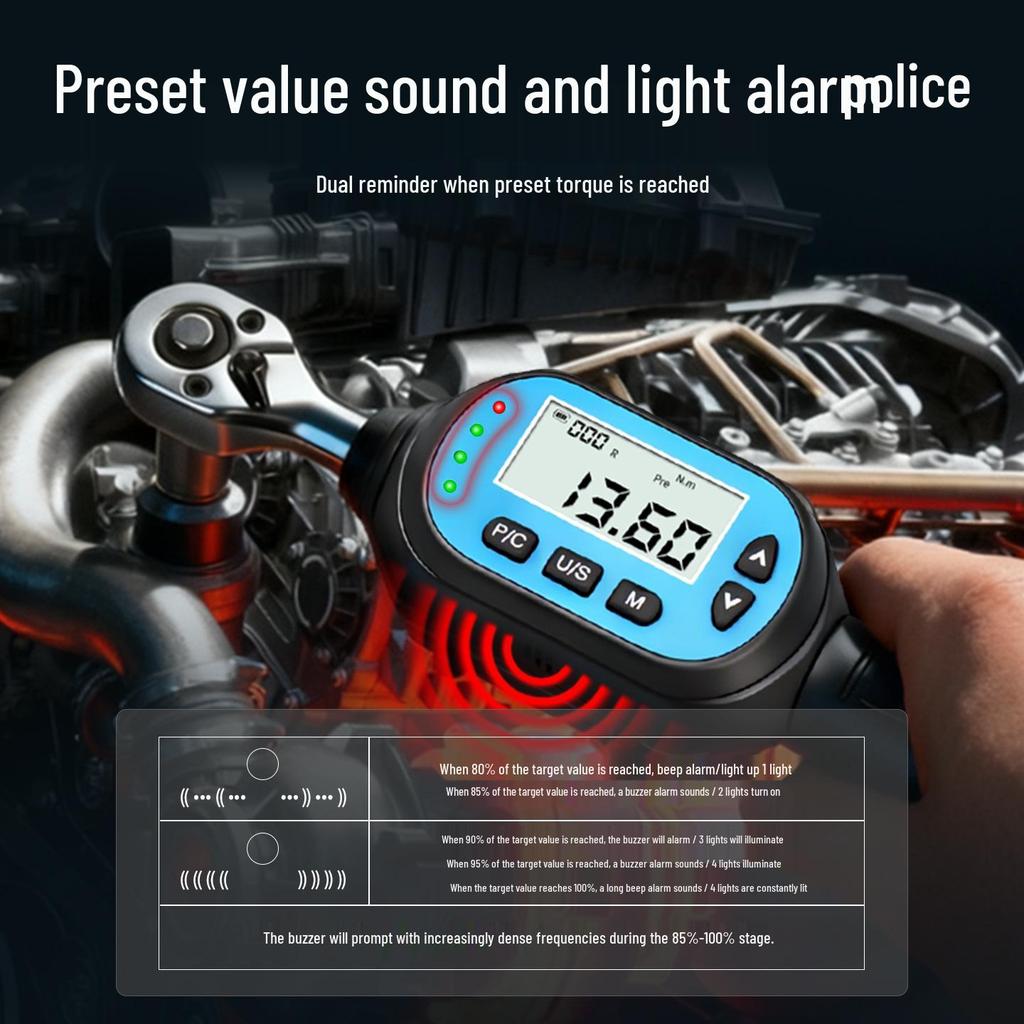 HEMUELE Electronic Digital Torque Wrench ZWM-D-R, High Precision Adjustable Torque Tester
