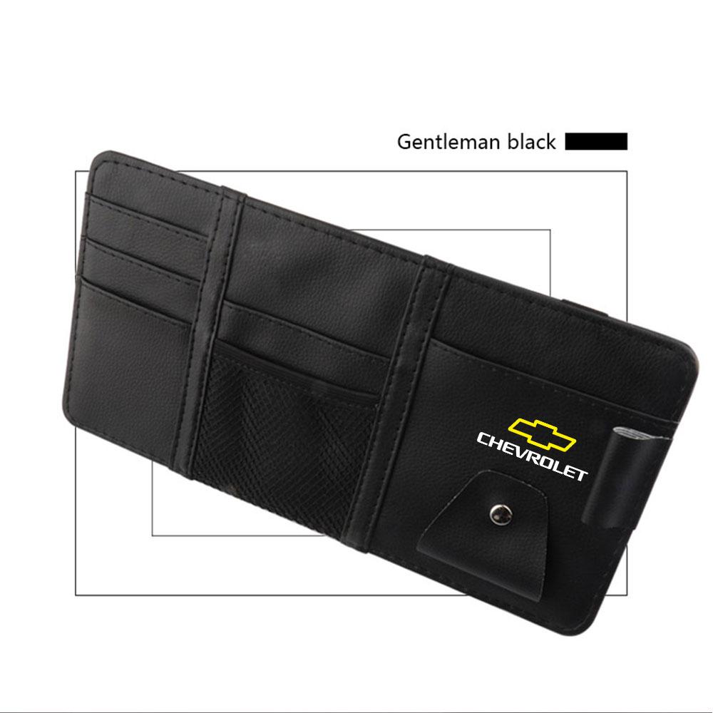 

Car Sun Visor Bill Pen Business Card Holder Phone Organizer Storage Box For Chevrolet Camaro Colorado Trax Silverado Corsa Volt чёрный