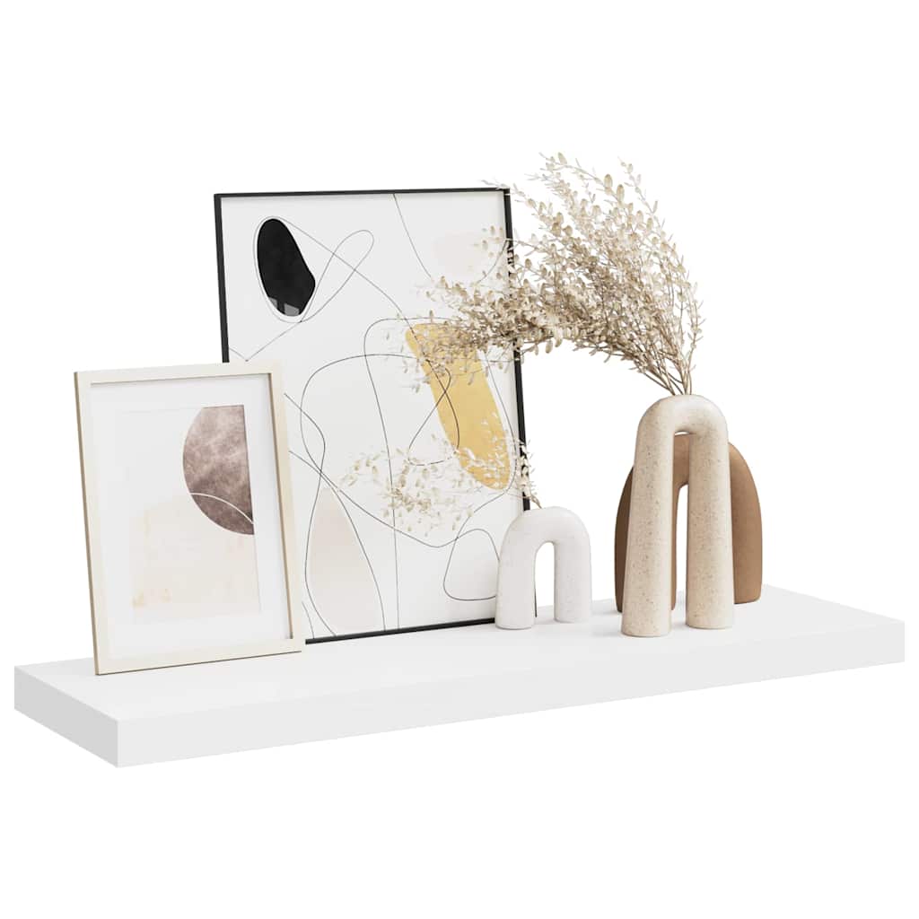 Floating Shelf White 80 X 23.5 X 3.8 Cm MDF