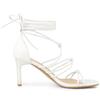 Allegra K Women's Chunky High Heel Sandals with Lace-Up Straps, White, Size 27.5cm