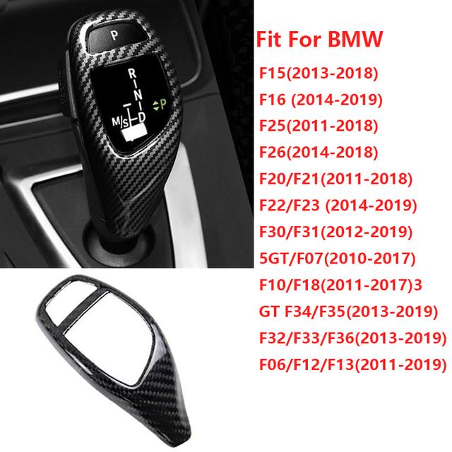 Carbon Fiber Gear Shift Knob Cover Cap For BMW 1 2 3 4 5 6 Series X3 X4 X5 X6 F20 F22 F30 F34 F36 F10 F11 F06 F25 F26 F15 F16