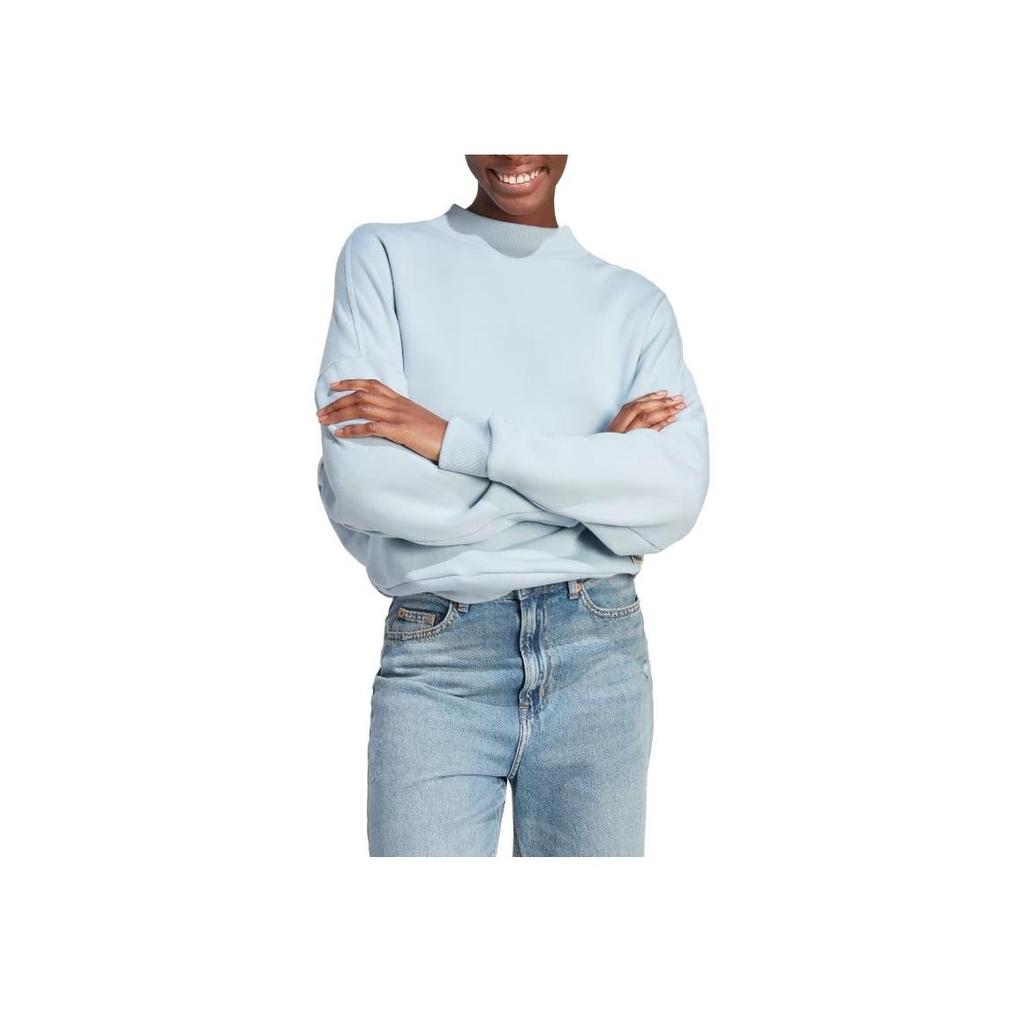 Adidas Originals Einfarbiger Rundhals-Pullover Kurz Locker Langarm-Sweatshirt Damen-Sweatshirt Blau IA2999