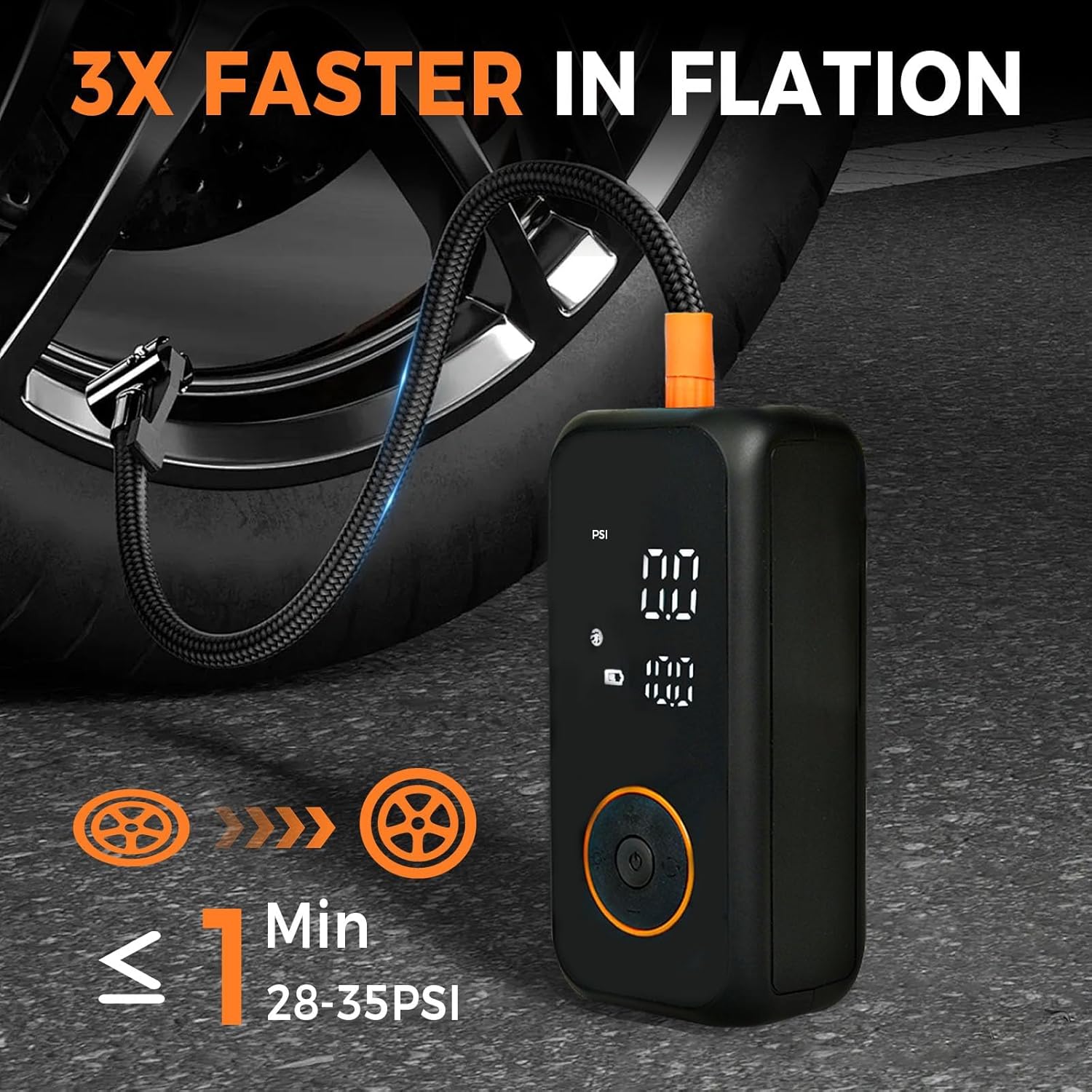 

Portable Tire Inflator 150PSI Air Compressor with Digital Gauge LED Light Auto Shut-Off for Car Bike Motorcycle Balls United States