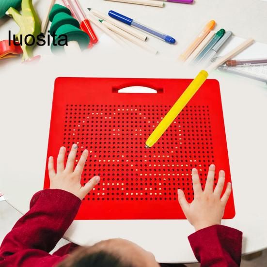 1 Set Kids Magnetic Drawing Board with 380/714 Steel Balls, Retractable Pen, Toddlers Early Education Dot Art Painting Pad, Children Boys Girls Gift