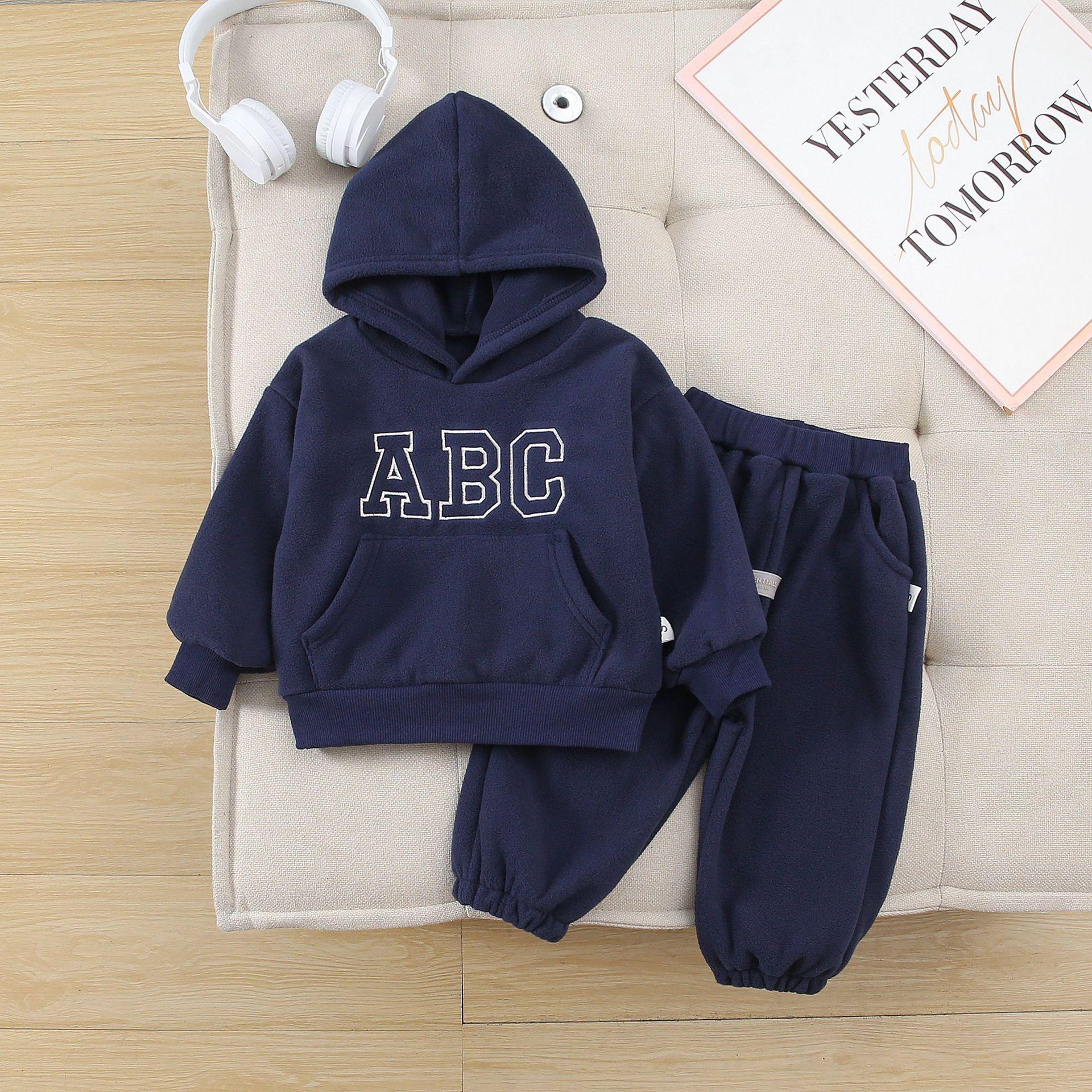 

Комплект детской одежды с капюшоном для мальчика девочки толстовка+брюки 2 шт. для младенца, малыша, ребенка, теплый флисовый домашний костюм, зимняя весенняя детская одежда 1-10 лет 90