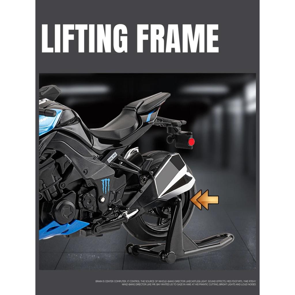 1/12 Scale Kawasaki Z1000 Street Cars Motorcycle Die Casting Model Car Alloy Metal Autobike Shork Absorber Off Road Autocycle Toys Car