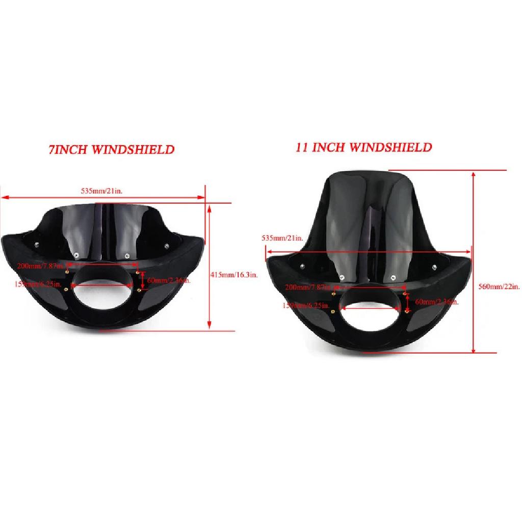 Gloss Black Motorcycle Headlight Fairing Mask 5 3/4" Headlamp Windshield Cover For Harley Sportster Iron Dyna FX XL 883 1200