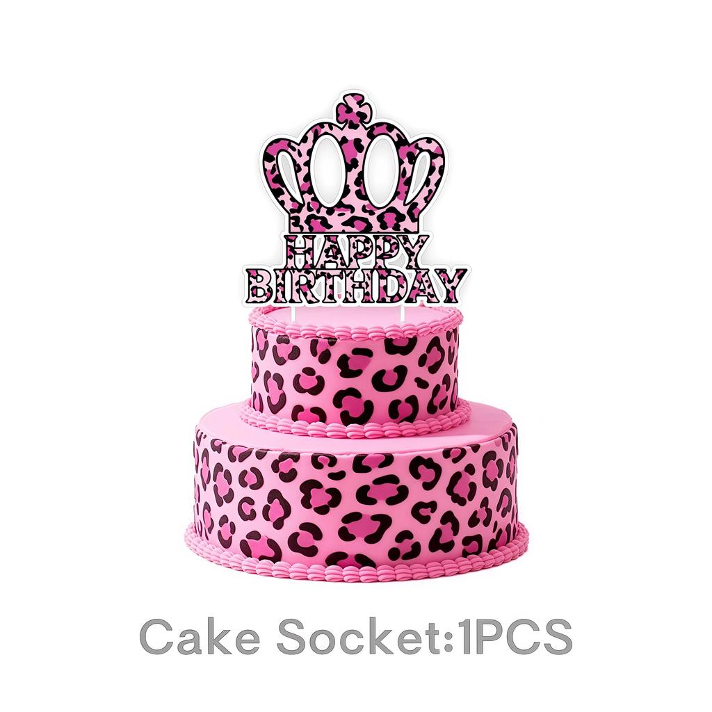 Rosa Leopard Geburtstagsparty Dekoration Tier Leopard Thema Geschirr Becher Teller Banner Ballons Geburtstagsparty Zubehör Geschenke