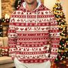 Men's Long Sleeve Christmas Print Pullover Hoodie for Holiday Party and Everyday Wear